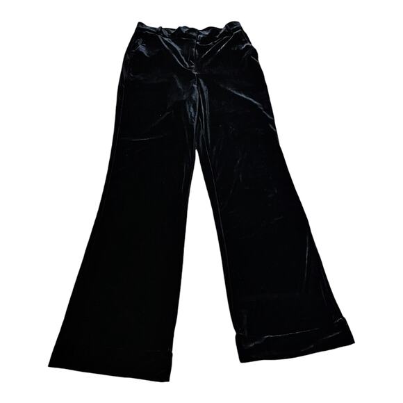 Dress Velvet Pants JASMINE & JULIANA Straight Leg Black High Rise Pockets 6 EUC - Picture 1 of 9